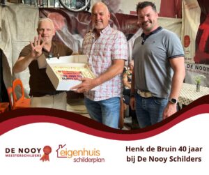 Foto van Henk de Bruin 40 jaar schilder bij de Nooy  